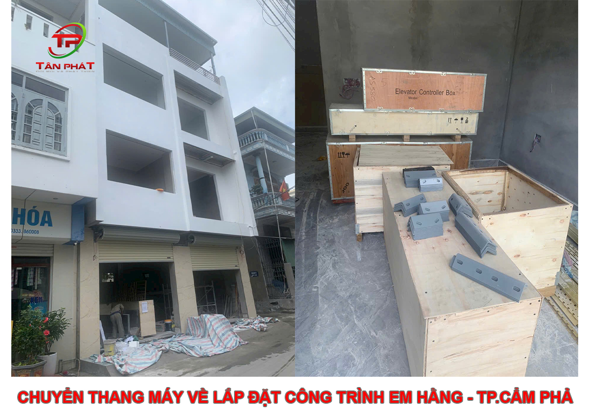 Chuyển Thang Máy Về Lắp Đặt Công Trình Em Hằng - Tp Cẩm Phả