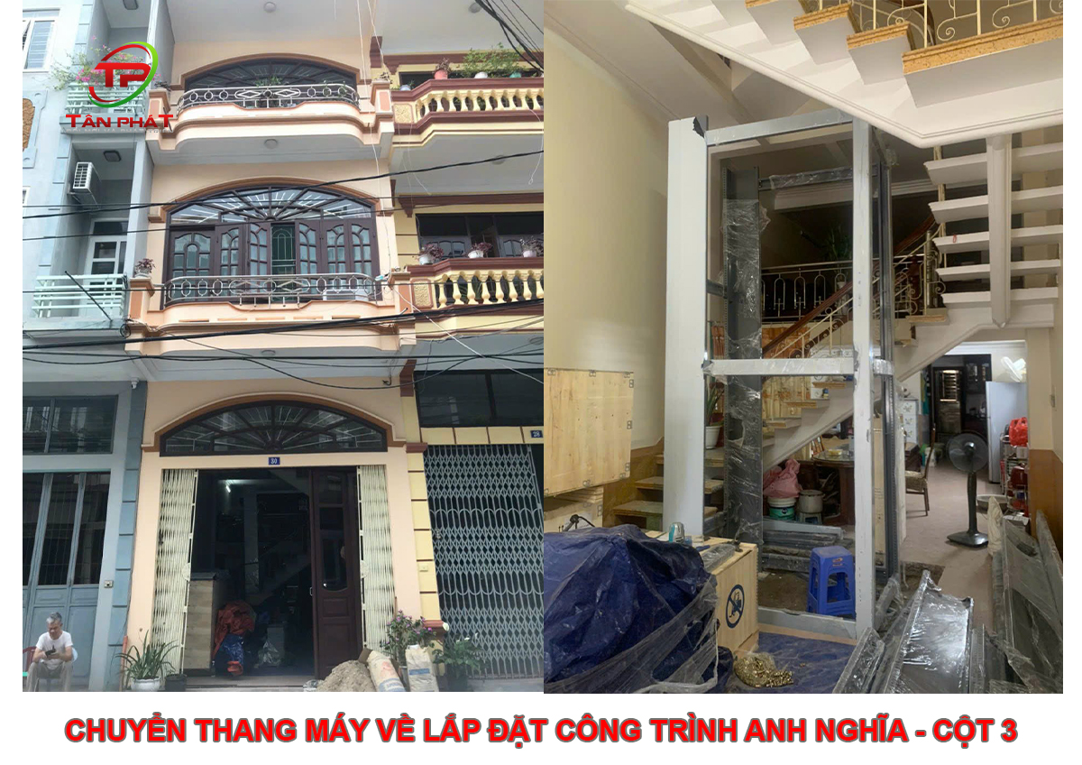 Chuyển Thang Máy Về Lắp Đặt Công Trình A Nghĩa - Cột 3