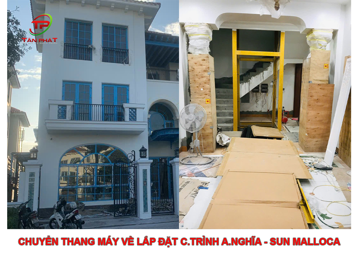Chuyển Thang Máy Về Lắp Đặt Công Trình Anh Nghĩa - Sun Malloca