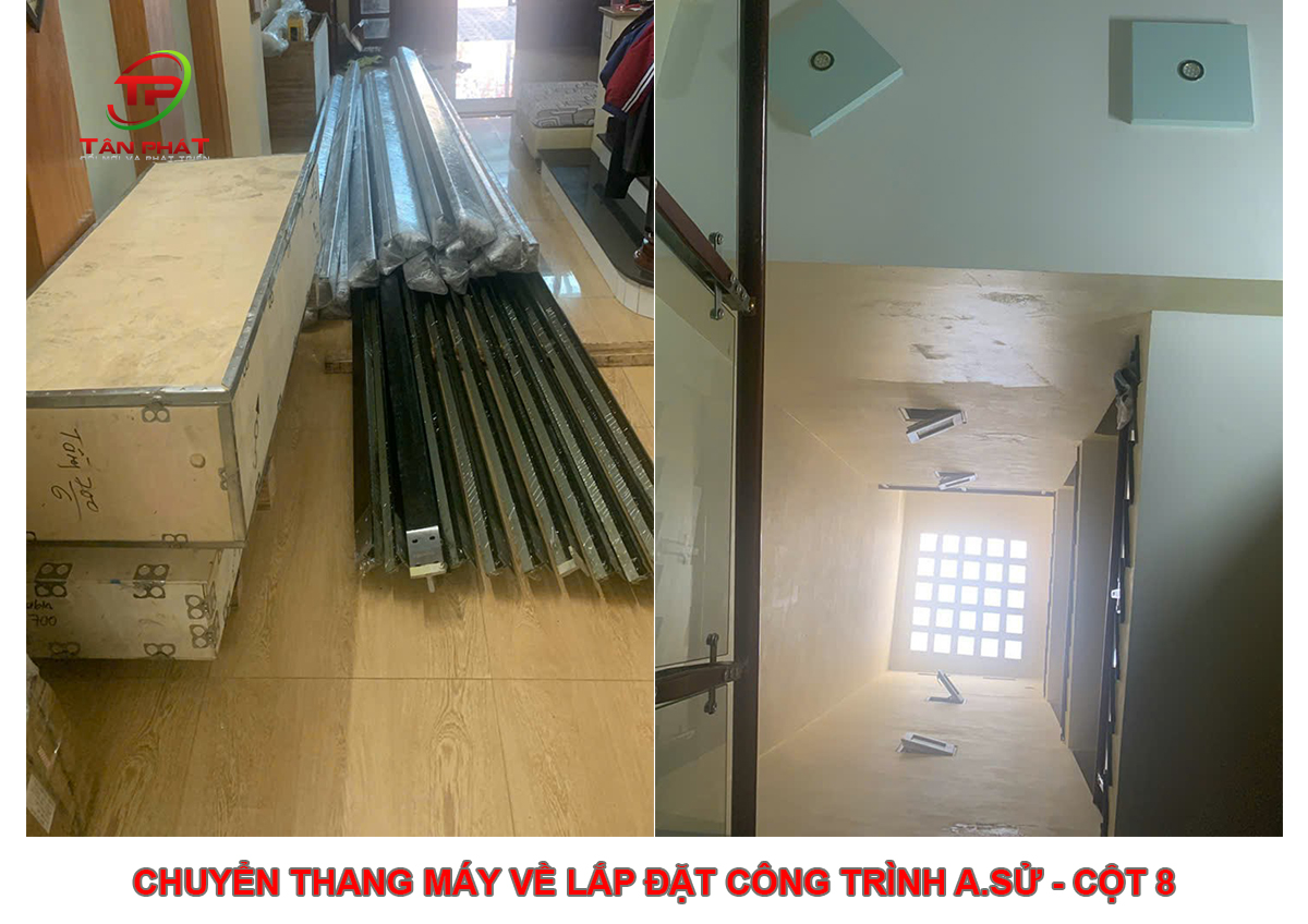 Chuyển Thang Máy Về Lắp Đặt Công Trình A Sử - Cột 8 - P.Hồng Hà