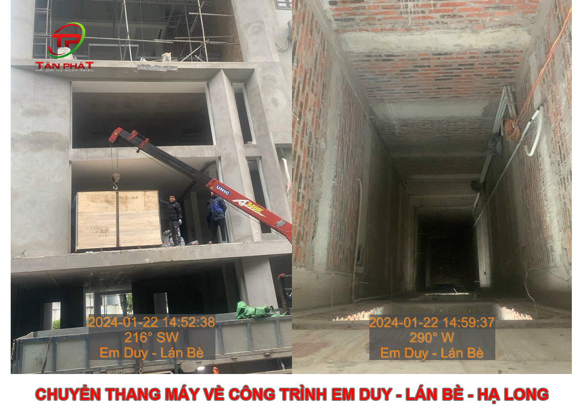 Chuyển Thang Máy Về Công Trình Em Duy - Lán Bè - Hạ Long
